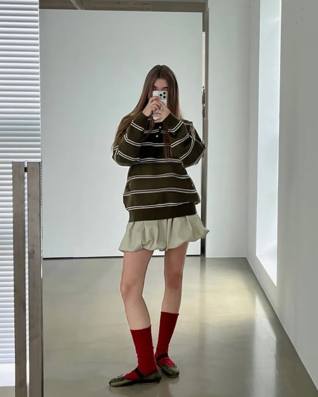Kaja Striped Shirt - Khaki
