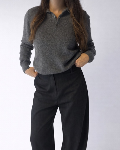Mila Polo Top - Grey