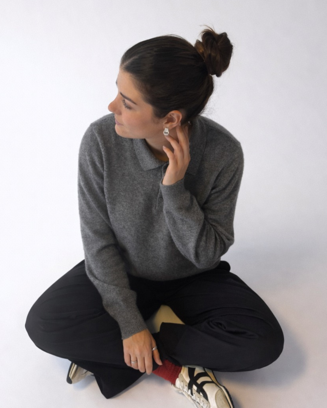 Mila Polo Top - Grey