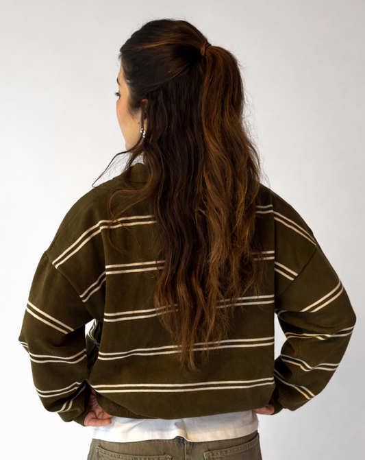 Kaja Striped Shirt - Khaki