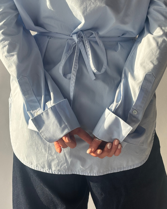 Skye Padded Shoulder Shirt - Blue