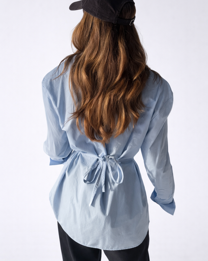 Skye Padded Shoulder Shirt - Blue
